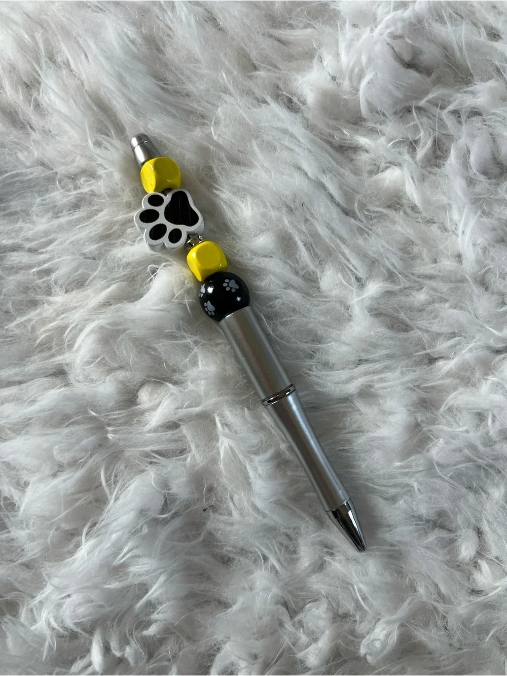 Paw-Top Ballpoint Pen - Black, Pink, Silver, Rose Gold - Cute Paw Print Design